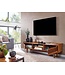 Wohnling HiFi Lowboard Massief Sheesham-Hout TV-Dressoir 145x43x35 cm met Twee Deuren | TV-Meubel Hoog | TV-Tafel TV-Bord Woonkamer Modern