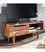 Wohnling HiFi Lowboard Massief Sheesham-Hout TV-Dressoir 95x44x34 cm met Schuifdeur | TV-Meubel Hoog | TV-Tafel TV-Bord Woonkamer Modern