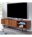 Wohnling HiFi Lowboard Massief Sheesham-Hout TV-Dressoir 123x42x35 cm met twee Deuren | TV-Meubel Hoog | TV-Tafel TV-Bord Woonkamer Modern