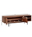 Wohnling HiFi Lowboard Massief Sheesham-Hout TV-Dressoir 123x42x35 cm met twee Deuren | TV-Meubel Hoog | TV-Tafel TV-Bord Woonkamer Modern