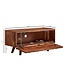 Wohnling HiFi Lowboard Massief Sheesham-Hout TV-Dressoir 92x44x35 cm met Vouwdeur | TV-Meubel Hoog | TV-Tafel TV-Bord Woonkamer Modern