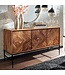 Wohnling dressoir 123x70x45 cm massief sheeshamhout / metalen dressoir met deuren | Industriële ladekast ladekast hout modern | Staande kast woonkamer