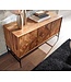 Wohnling dressoir 123x70x45 cm massief sheeshamhout / metalen dressoir met deuren | Industriële ladekast ladekast hout modern | Staande kast woonkamer