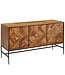 Wohnling dressoir 123x70x45 cm massief sheeshamhout / metalen dressoir met deuren | Industriële ladekast ladekast hout modern | Staande kast woonkamer