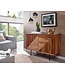 Wohnling dressoir 100x71x40 cm massief sheeshamhout / metalen dressoir | ladekast met twee deuren | Dressoirkast hout modern | Staande kast woonkamer