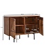 Wohnling dressoir 100x71x40 cm massief sheeshamhout / metalen dressoir | ladekast met twee deuren | Dressoirkast hout modern | Staande kast woonkamer