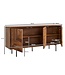 Wohnling dressoir 148x72x40 cm massief sheeshamhout / metalen dressoir | ladekast met drie deuren | Dressoirkast hout modern | Staande kast woonkamer