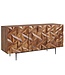 Wohnling dressoir 144x72x47 cm massief sheeshamhout / metalen dressoir | ladekast met drie deuren | Dressoirkast hout modern | Staande kast woonkamer