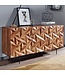 Wohnling dressoir 144x72x47 cm massief sheeshamhout / metalen dressoir | ladekast met drie deuren | Dressoirkast hout modern | Staande kast woonkamer