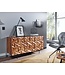 Wohnling dressoir 144x72x47 cm massief sheeshamhout / metalen dressoir | ladekast met drie deuren | Dressoirkast hout modern | Staande kast woonkamer