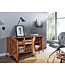 Wohnling dressoir 144x72x47 cm massief sheeshamhout / metalen dressoir | ladekast met drie deuren | Dressoirkast hout modern | Staande kast woonkamer