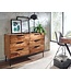 Wohnling ladekast 117x80x42 cm massief sheeshamhout / metalen ladekast | Industrieel dressoir ladekast hout modern | Staande kast dressoir woonkamer