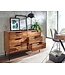 Wohnling ladekast 117x80x42 cm massief sheeshamhout / metalen ladekast | Industrieel dressoir ladekast hout modern | Staande kast dressoir woonkamer