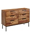 Wohnling ladekast 117x80x42 cm massief sheeshamhout / metalen ladekast | Industrieel dressoir ladekast hout modern | Staande kast dressoir woonkamer