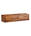 Wohnling HiFi Lowboard Hangend Sheesham Massief Hout 108x25x34 cm TV-Dressoir | Design TV-Meubel Modern | TV-Tafel Wand | TV-Bord Woonkamer