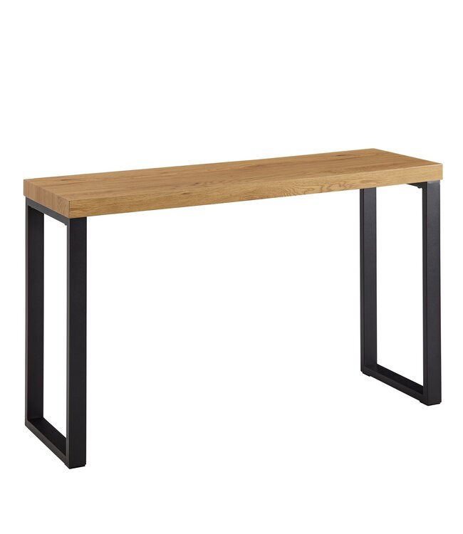 Wohnling Console Tafel Eiken Decor / Zwart 120x39x75,5 cm Haltafel | Opbergtafel Ingang Tafel | Entreetafel Kaptafel Bureau Tafel Klein
