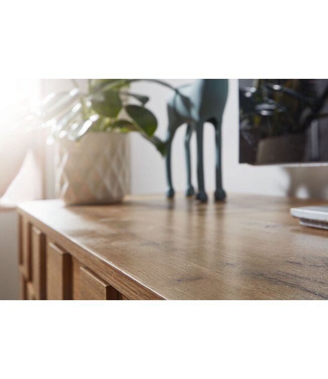Wohnling lowboard hout eiken decor 160x51x40 cm TV-dressoir met 2 deuren | Design TV meubel hoog | TV meubel TV meubel modern | TV dressoir woonkamer