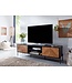 Wohnling HiFi Lowboard Hout Zwart / Eiken Decor TV-Dressoir 163x45x40 cm | TV-Meubel met 2 Deuren | TV-Tafel TV-Bord Woonkamer Modern
