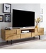 Wohnling lowboard hout eiken decor 160x46x43 cm TV-dressoir met 2 deuren | Design TV meubel hoog | TV meubel TV meubel modern | TV dressoir woonkamer