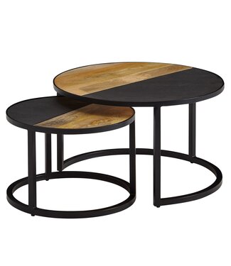 Wohnling Bijzettafelset mangohout 60 cm - WL6.582