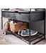 Wohnling Bank met Opbergruimte 90x52x38 cm Mango Massief Hout / Metalen Zwart | Gangbank Schoenenbank met Zitje Klein | Smalle Garderobebank met Schoenenrek