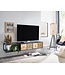 Wohnling HiFi Lowboard Hangend Mango Massief Hout / Metaal 150x25x35 cm TV-Dressoir Zwart | Design TV-Meubel Modern | TV-Tafel Wand | TV-Bord Woonkamer