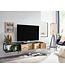 Wohnling HiFi Lowboard Hangend Mango Massief Hout / Metaal 150x25x35 cm TV-Dressoir Zwart | Design TV-Meubel Modern | TV-Tafel Wand | TV-Bord Woonkamer