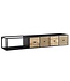 Wohnling HiFi Lowboard Hangend Mango Massief Hout / Metaal 150x25x35 cm TV-Dressoir Zwart | Design TV-Meubel Modern | TV-Tafel Wand | TV-Bord Woonkamer