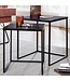 Wohnling Tafel Set Metaal Salontafel set van 2 Vierkant Zwart Industrieel | Tafel Woonkamer Bijzettafel | Moderne Nesttafel Metalen Tafel