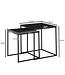 Wohnling Tafel Set Metaal Salontafel set van 2 Vierkant Zwart Industrieel | Tafel Woonkamer Bijzettafel | Moderne Nesttafel Metalen Tafel