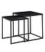 Wohnling Tafel Set Metaal Salontafel set van 2 Vierkant Zwart Industrieel | Tafel Woonkamer Bijzettafel | Moderne Nesttafel Metalen Tafel