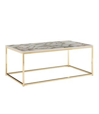 Wohnling Salontafel wit marmerlook 100x60 cm - WL6.606