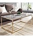 Wohnling Koffietafel 100x60x40 cm met Marmer Look Wit / Goud Rechthoekige Salontafel | Tafel Woonkamer Moderne | Lage Bijzettafel Woonkamertafel