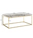 Wohnling Koffietafel 100x60x40 cm met Marmer Look Wit / Goud Rechthoekige Salontafel | Tafel Woonkamer Moderne | Lage Bijzettafel Woonkamertafel