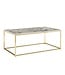 Wohnling Koffietafel 100x60x40 cm met Marmer Look Wit / Goud Rechthoekige Salontafel | Tafel Woonkamer Moderne | Lage Bijzettafel Woonkamertafel