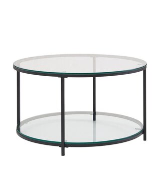 Wohnling Salontafel glas en metaal rond 80 cm - WL6.610
