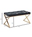 Wohnling Bank Fluweel Zwart 90x46x44 cm Gang Gestoffeerde Bank met Metalen Frame | Bedbank Slaapkamer Chesterfield Design | Gangbank Garderobebank Modern