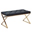 Wohnling Bank Fluweel Zwart 90x46x44 cm Gang Gestoffeerde Bank met Metalen Frame | Bedbank Slaapkamer Chesterfield Design | Gangbank Garderobebank Modern