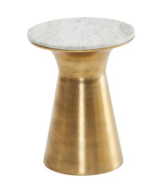 Wohnling Bijzettafel wit marmer metaal 35 cm - WL6.627