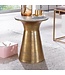 Wohnling Bijzettafel Echt Marmer en Metaal 35x35x45 cm Salontafel Wit Goud | Ronde Dienblad Tafel Woonkamer Moderne | Koffietafel Woonkamertafel Hoog