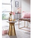 Wohnling Bijzettafel Echt Marmer en Metaal 35x35x45 cm Salontafel Wit Goud | Ronde Dienblad Tafel Woonkamer Moderne | Koffietafel Woonkamertafel Hoog