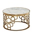 Wohnling Koffietafel Echt Marmer en Metaal 60x60x36 cm Salontafel Wit Goud | Tafel Woonkamer Rond | Woonkamertafel Modern | Kleine Bijzettafel