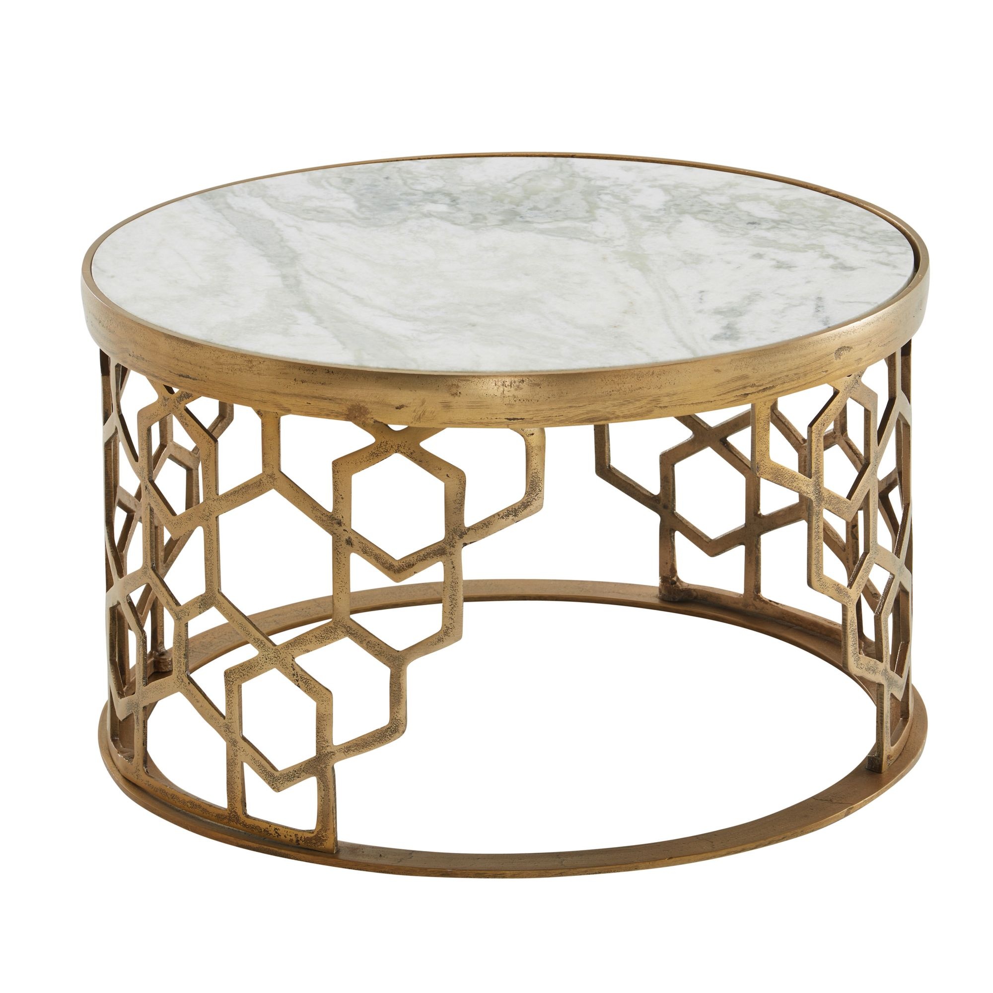 Salontafel wit marmer rond 60 cm
