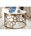 Wohnling Koffietafel Echt Marmer en Metaal 60x60x36 cm Salontafel Wit Goud | Tafel Woonkamer Rond | Woonkamertafel Modern | Kleine Bijzettafel