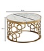 Wohnling Koffietafel Echt Marmer en Metaal 60x60x36 cm Salontafel Wit Goud | Tafel Woonkamer Rond | Woonkamertafel Modern | Kleine Bijzettafel