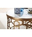 Wohnling Koffietafel Echt Marmer en Metaal 60x60x36 cm Salontafel Wit Goud | Tafel Woonkamer Rond | Woonkamertafel Modern | Kleine Bijzettafel