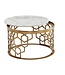 Wohnling Koffietafel Echt Marmer en Metaal 60x60x36 cm Salontafel Wit Goud | Tafel Woonkamer Rond | Woonkamertafel Modern | Kleine Bijzettafel