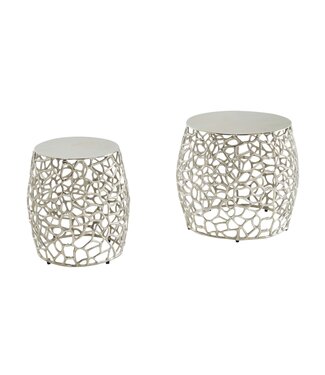 Wohnling Bijzettafelset zilver aluminium rond - WL6.655