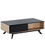 Wohnling Koffietafel Massif MDF Eiken Decor / Zwart 110x60x38 cm Salontafel | Tafel Woonkamer Rechthoekig met Opbergruimte | Woonkamertafel Industrieel met Lades | Grote Bijzettafel