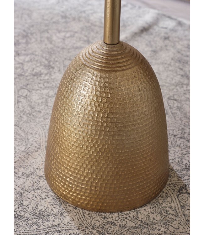 Wohnling Bijzettafel Aluminium 33x33x53 cm Salontafel Goud Metaal | Dienblad Tafel Rond Woonkamer Moderne | Kleine Koffietafel Woonkamertafel Hoog
